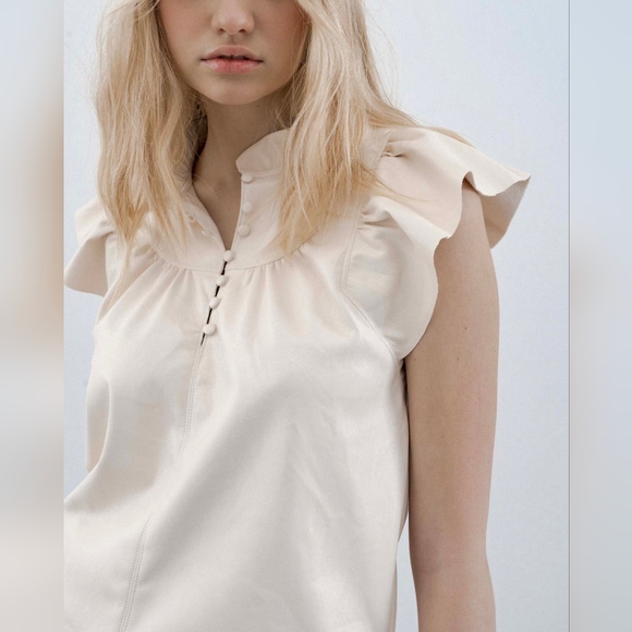 MELISSA NEPTON cream SAFIR LEATHER TOP - Picture 2 of 5